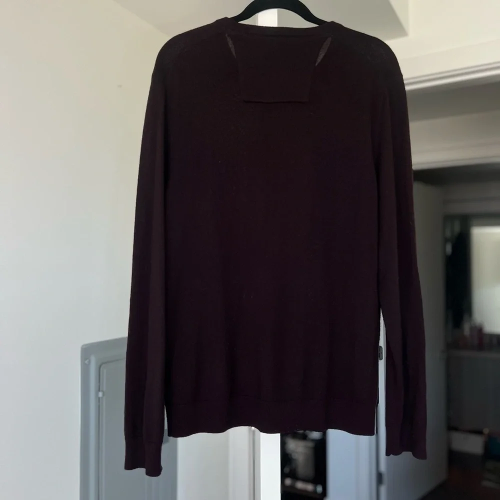 Men's Calvin Klein Extra Fine Merino Wool V-Neck Sweater- M